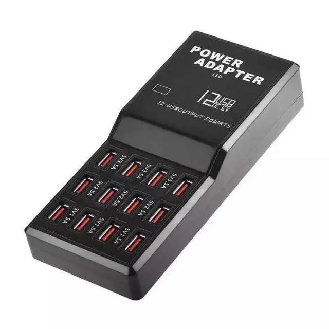 Alt view image 2 of 7 - Multi 12 Port USB Charging Station Hub Desktop Wall Cell Phone Charger Organizer