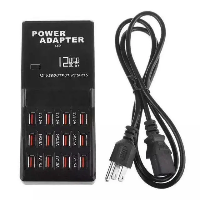 Alt view image 7 of 7 - Multi 12 Port USB Charging Station Hub Desktop Wall Cell Phone Charger Organizer