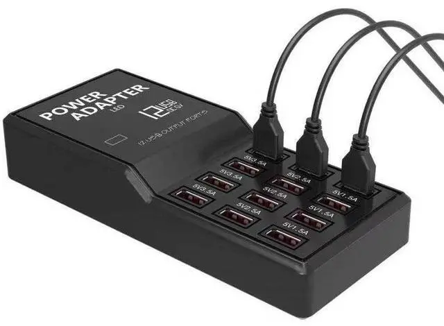 Main image of Multi 12 Port USB Charging Station Hub Desktop Wall Cell Phone Charger Organizer