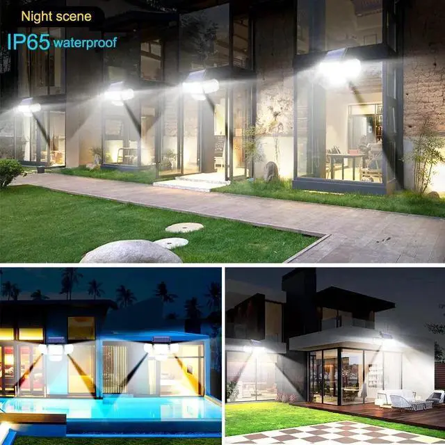 Alt view image 7 of 7 - 2 Pack LED Motion Sensor Solar Lights ,Outdoor IP65 Waterproof Security Lamp