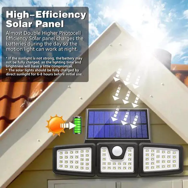 Alt view image 4 of 7 - 2 Pack LED Motion Sensor Solar Lights ,Outdoor IP65 Waterproof Security Lamp