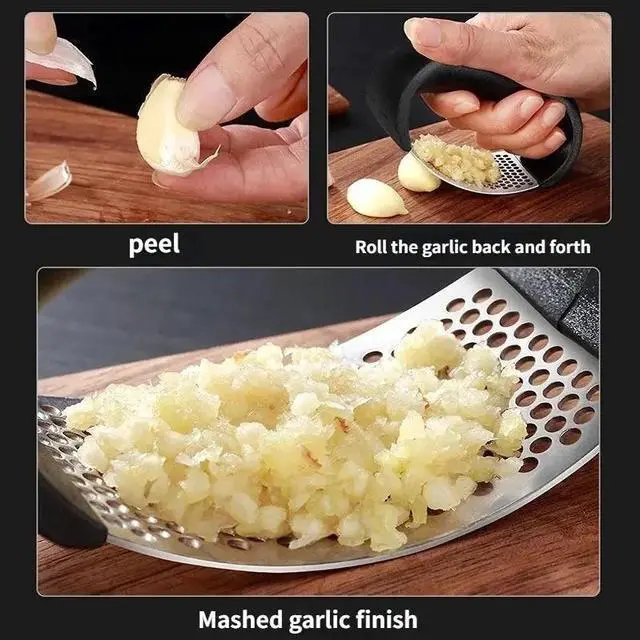 Alt view image 5 of 5 - Garlic Press Crusher Squeezer Manual Tool Stainless Steel Masher Kitchen Tool