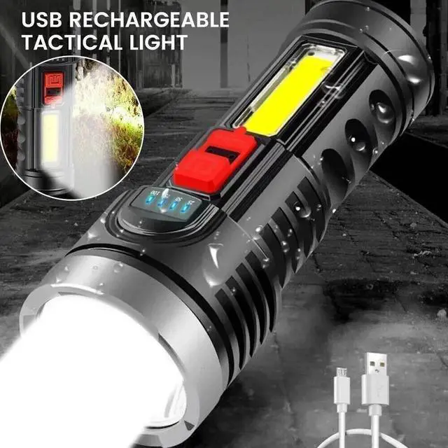 Alt view image 7 of 7 - Rechargeable 7800LM LED Flashlight Tactical Police Super Bright Torch Zoomable