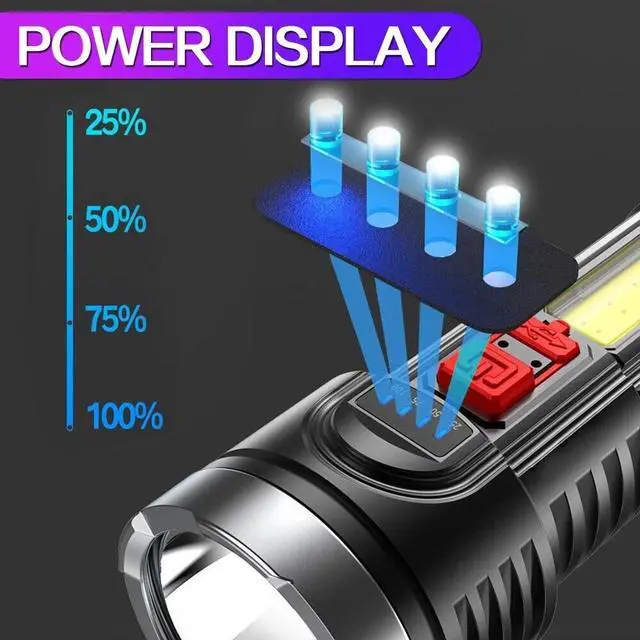 Alt view image 2 of 7 - Rechargeable 7800LM LED Flashlight Tactical Police Super Bright Torch Zoomable