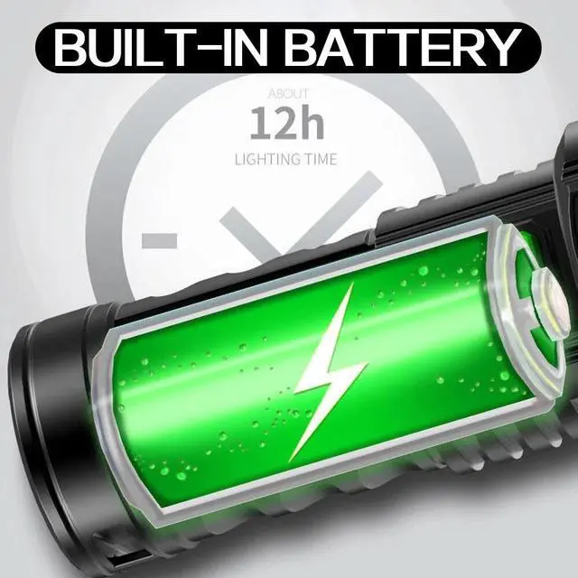 Alt view image 5 of 7 - Rechargeable 7800LM LED Flashlight Tactical Police Super Bright Torch Zoomable