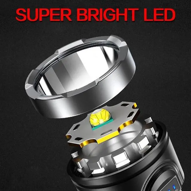 Alt view image 4 of 7 - Rechargeable 7800LM LED Flashlight Tactical Police Super Bright Torch Zoomable