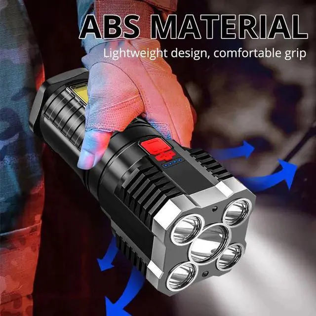 Alt view image 3 of 7 - Super Bright LED Torch Flashlight Tactical Camping Outdoor Lamp USB Rechargeable