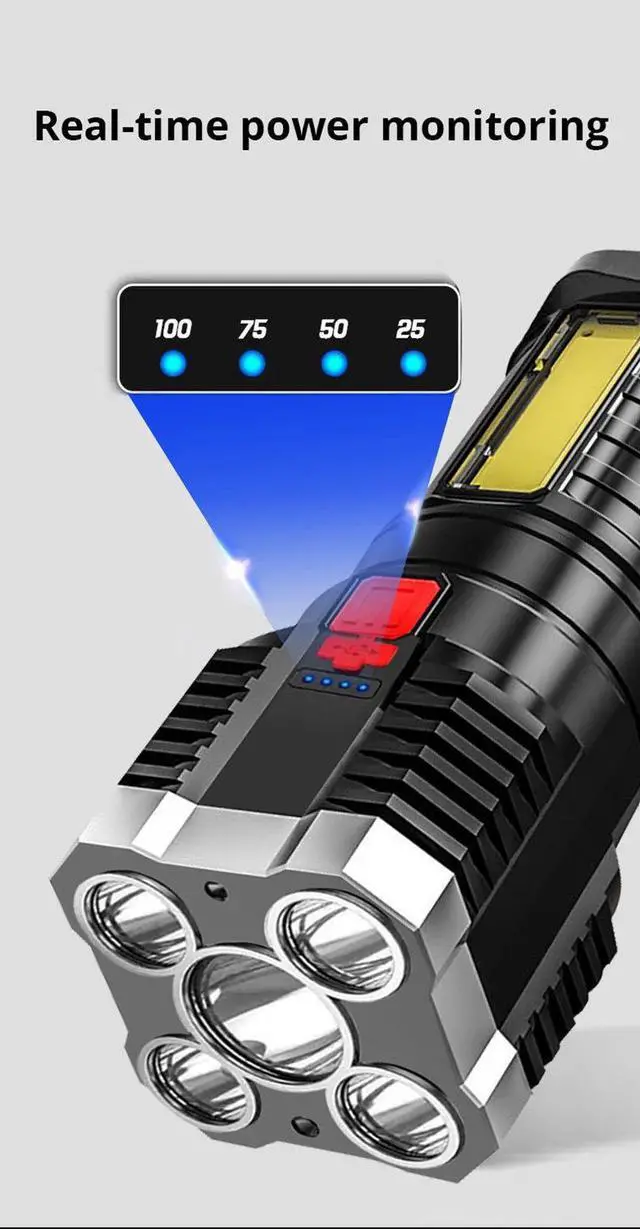 Alt view image 5 of 7 - Super Bright LED Torch Flashlight Tactical Camping Outdoor Lamp USB Rechargeable