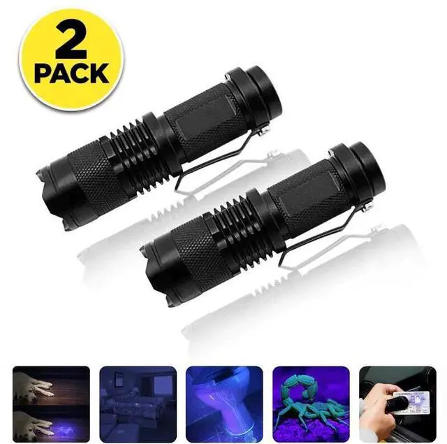 Main image of 2X UV Ultra Violet LED Flashlight Blacklight Light 395 NM Inspection Lamp Torch