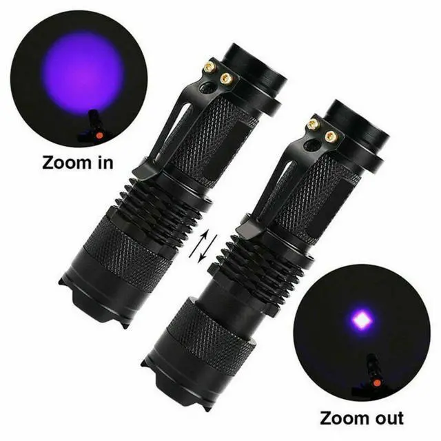 Alt view image 3 of 7 - 2X UV Ultra Violet LED Flashlight Blacklight Light 395 NM Inspection Lamp Torch