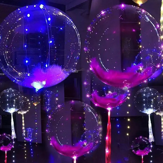 Alt view image 5 of 7 - 5Pcs LED Light Balloons For Valentines Christmas Wedding Celebration Event Party
