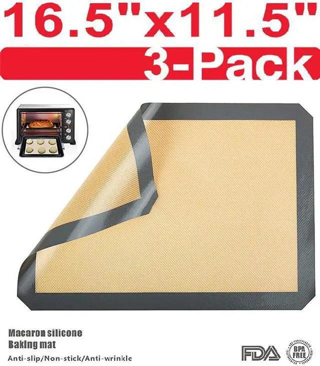 Main image of 3 Set Liner Sheet Silicone Baking Mat Non Stick Heat Resistant Oven Mats Toaster