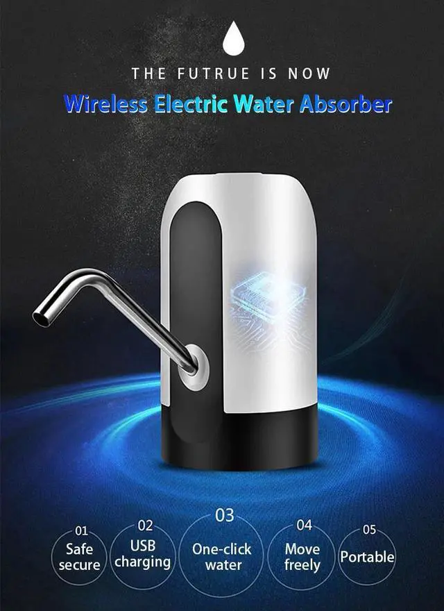 Alt view image 5 of 7 - New Automatic Universal Electric Water Dispenser Pump 5 Gallon USB Bottle Switch(WHITE)