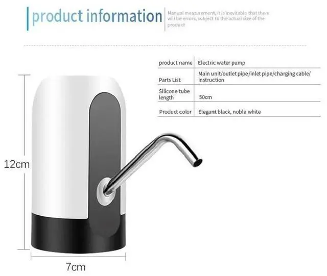 Alt view image 4 of 7 - New Automatic Universal Electric Water Dispenser Pump 5 Gallon USB Bottle Switch(WHITE)