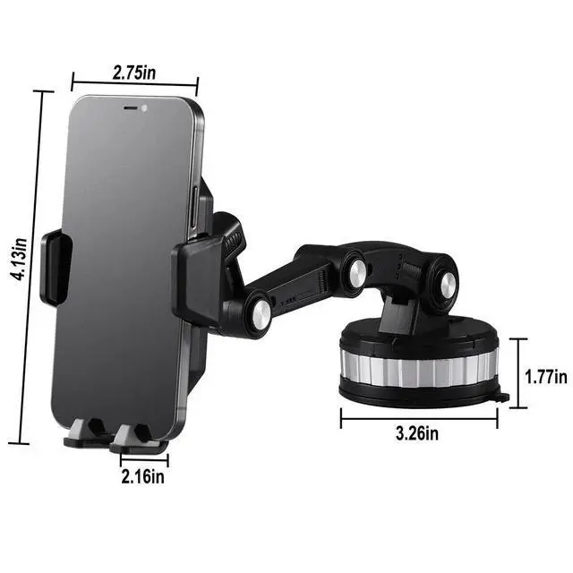 Alt view image 7 of 7 - Car Truck Mount Phone Holder Stand Dashboard/Windshield For Cell Phone Universal