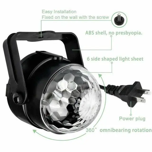 Alt view image 6 of 7 - 2 Pack RGB Party Disco Lights Ball Sound Activated Strobe Led DJ Bulb Dance Lamp