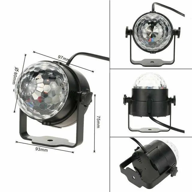 Alt view image 7 of 7 - 2 Pack RGB Party Disco Lights Ball Sound Activated Strobe Led DJ Bulb Dance Lamp