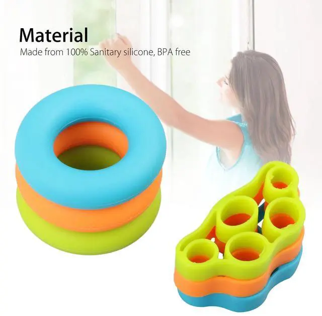 Alt view image 3 of 4 - 6x Finger Hand Exerciser Strengthener Wrist Forearm Grip Trainer Resistance Band