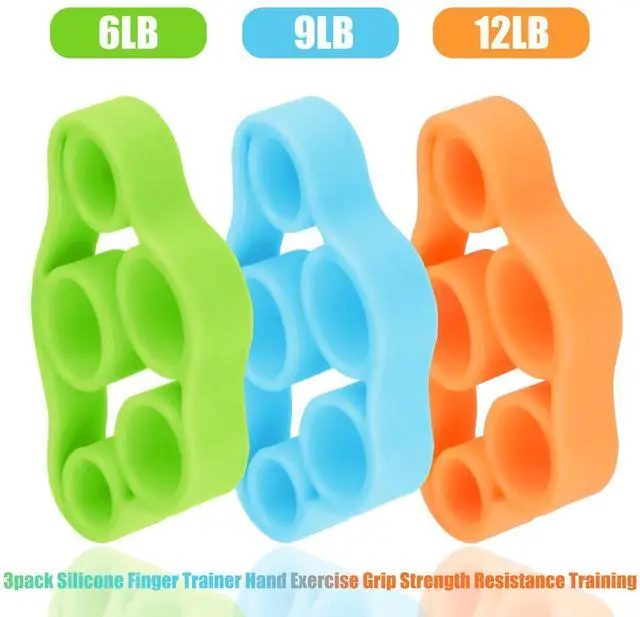 Alt view image 2 of 4 - 6x Finger Hand Exerciser Strengthener Wrist Forearm Grip Trainer Resistance Band