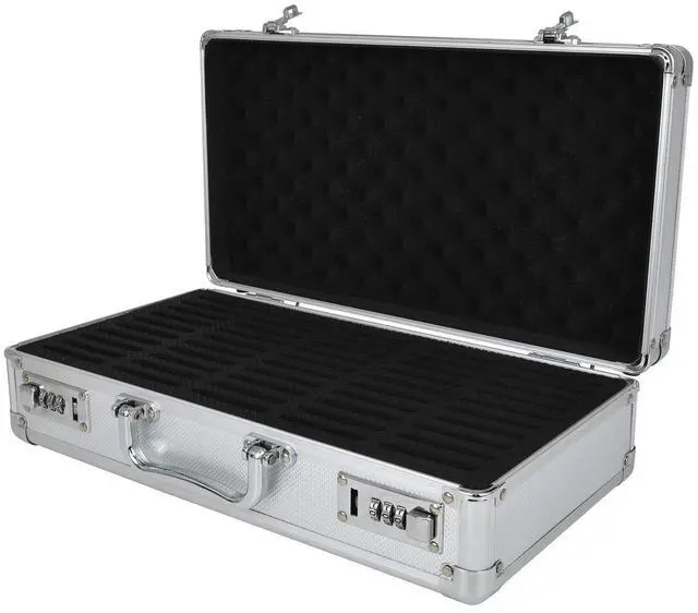 Alt view image 2 of 7 - Aluminum Frame Storage Box Case with Lock for 50 PCGS NGC Coin Holders Slabs