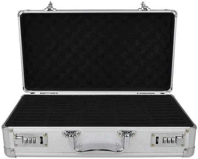 Alt view image 5 of 7 - Aluminum Frame Storage Box Case with Lock for 50 PCGS NGC Coin Holders Slabs