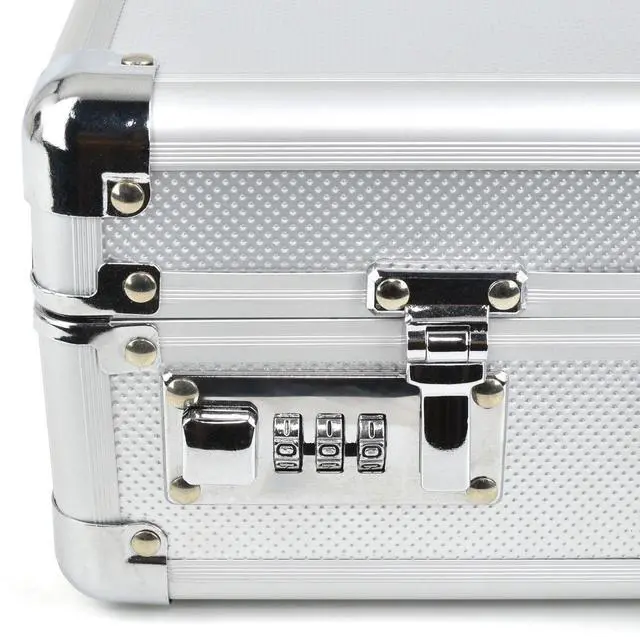 Alt view image 7 of 7 - Aluminum Frame Storage Box Case with Lock for 50 PCGS NGC Coin Holders Slabs