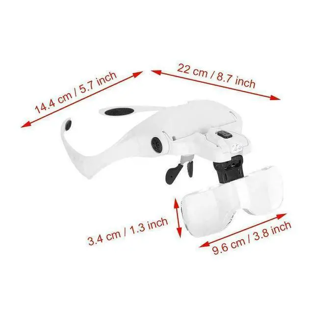 Alt view image 5 of 7 - Magnifying Glass Lens LED Light Lamp Visor Head Loupe Jeweler Headband Magnifier