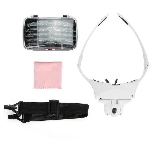 Alt view image 6 of 7 - Magnifying Glass Lens LED Light Lamp Visor Head Loupe Jeweler Headband Magnifier