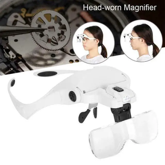 Alt view image 2 of 7 - Magnifying Glass Lens LED Light Lamp Visor Head Loupe Jeweler Headband Magnifier
