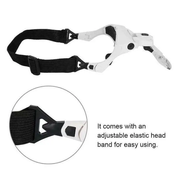 Alt view image 3 of 7 - Magnifying Glass Lens LED Light Lamp Visor Head Loupe Jeweler Headband Magnifier