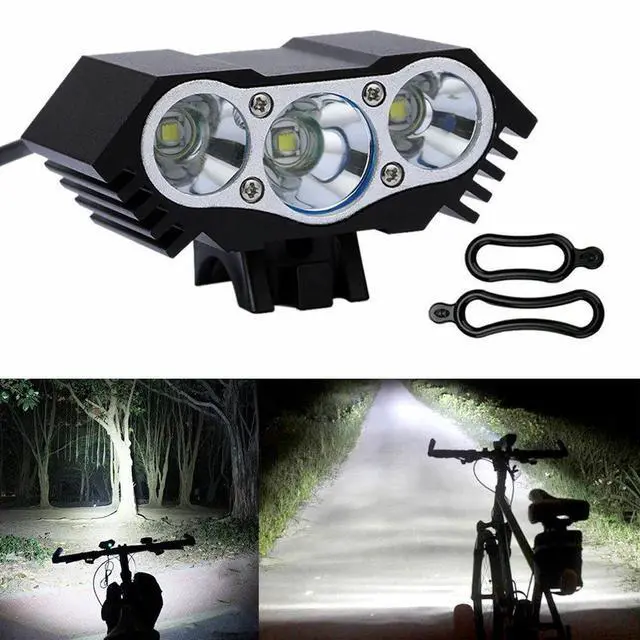 Main image of 3 LED Bicycle bike Head Light Lamp Torch Flashlight with long battery pack