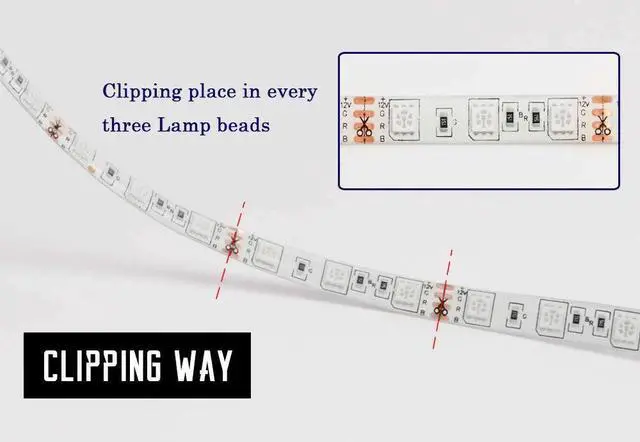 Alt view image 2 of 7 - Led Strip Lighting 2*5M 32.8 Ft 5050 RGB 300 LEDs Flexible Color Changing Light