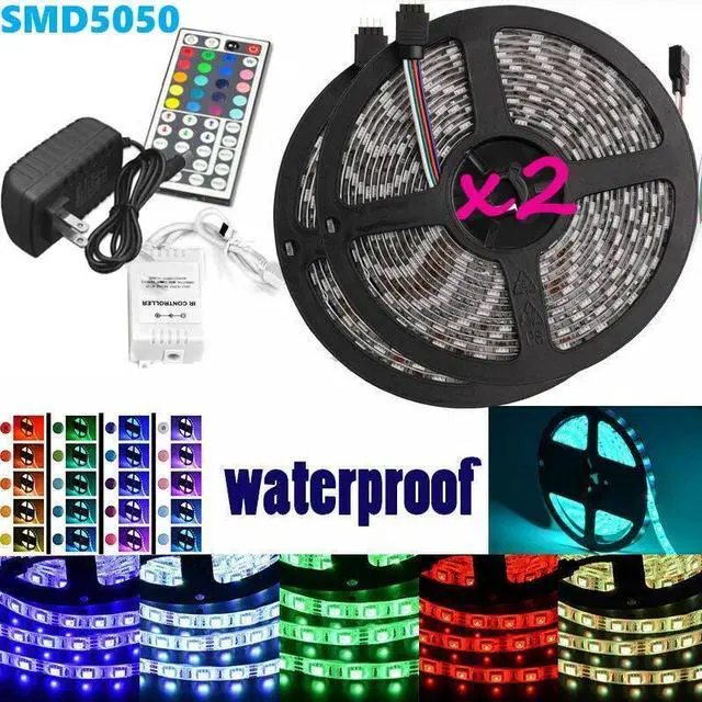 Main image of Led Strip Lighting 2*5M 32.8 Ft 5050 RGB 300 LEDs Flexible Color Changing Light