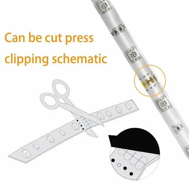 Alt view image 7 of 7 - Led Strip Lighting 2*5M 32.8 Ft 5050 RGB 300 LEDs Flexible Color Changing Light