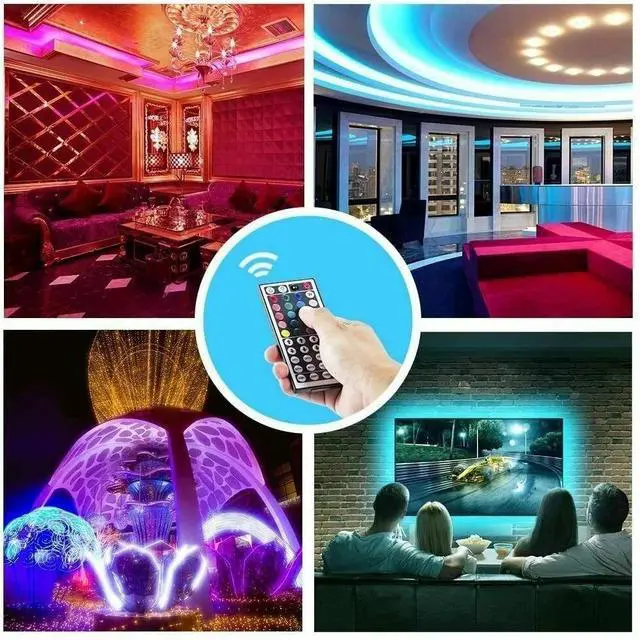 Alt view image 5 of 7 - Led Strip Lighting 5M 16.4 Ft 5050 RGB 150 LEDs Flexible Color Changing Light