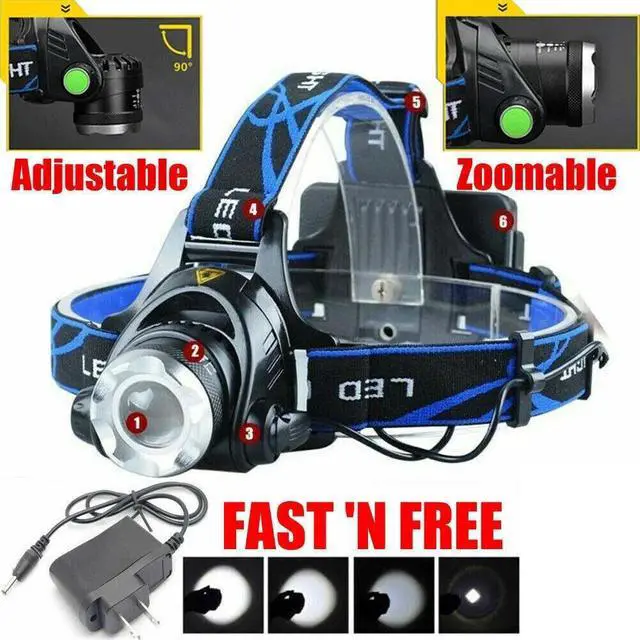 Main image of LED Headlamp Rechargeable Headlight Zoomable Head Torch Lamp Flashlight