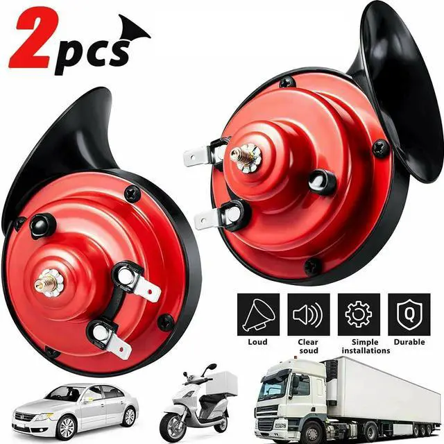 Main image of 2PC 12V Super Loud Train Air Horn Waterproof Motorcycle Car Truck SUV Boat