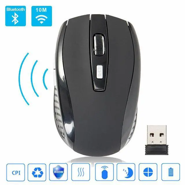 Alt view image 6 of 7 - 2.4GHz Wireless Optical Mouse Adjustable DPI Cordless Mice + Receiver for Laptop