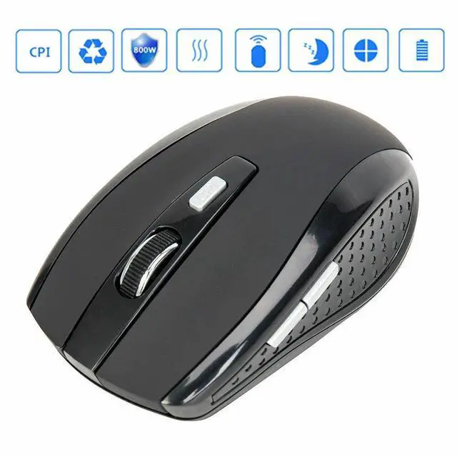 Alt view image 4 of 7 - 2.4GHz Wireless Optical Mouse Adjustable DPI Cordless Mice + Receiver for Laptop