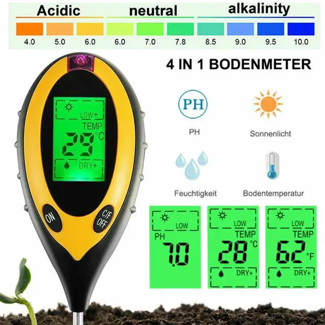 Main image of 4 in 1 PH Tester Soil Water Moisture Light Test Meter for Garden Plant Seeding