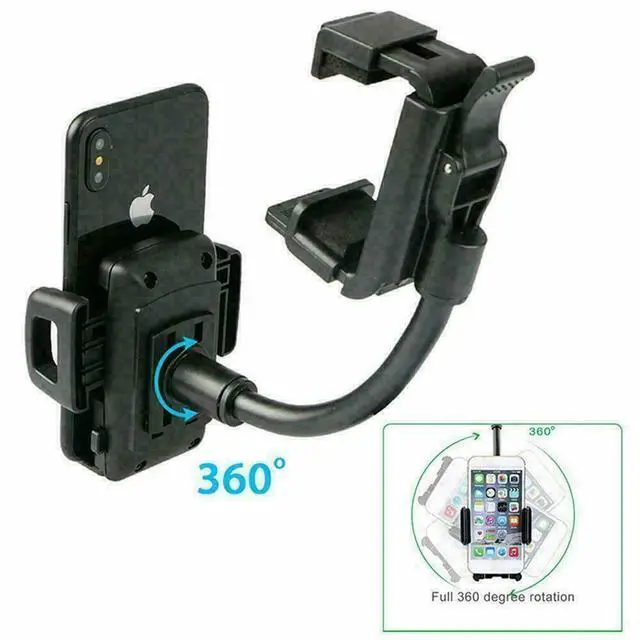Alt view image 6 of 7 - Universal 360° Car Rearview Mirror Mount Stand Holder Cradle For Cell Phone GPS
