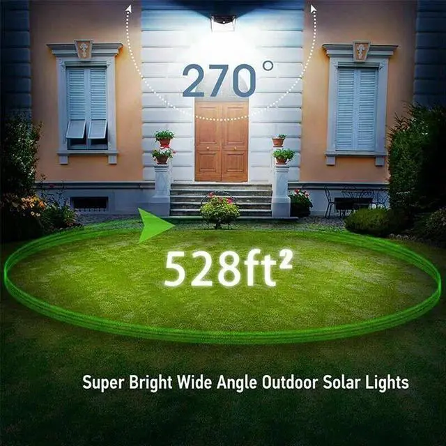 Alt view image 3 of 7 - 208 LED Solar Power Light PIR Motion Sensor Outdoor Lamp Wall Waterproof Garden