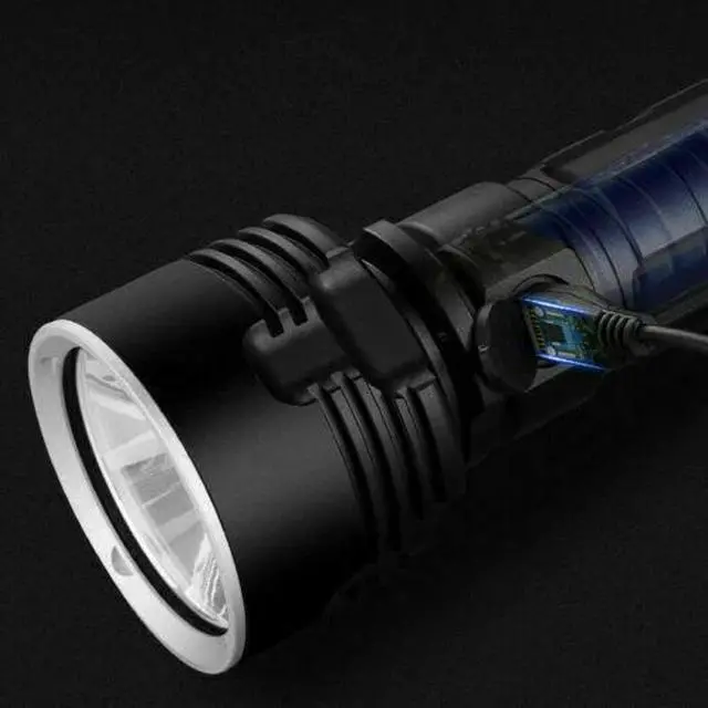 Alt view image 6 of 7 - Super-Bright Flashlight with 4 CORES led Tactical Torch LED Rechargeable