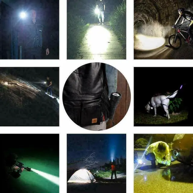 Alt view image 7 of 7 - Super-Bright Flashlight with 4 CORES led Tactical Torch LED Rechargeable