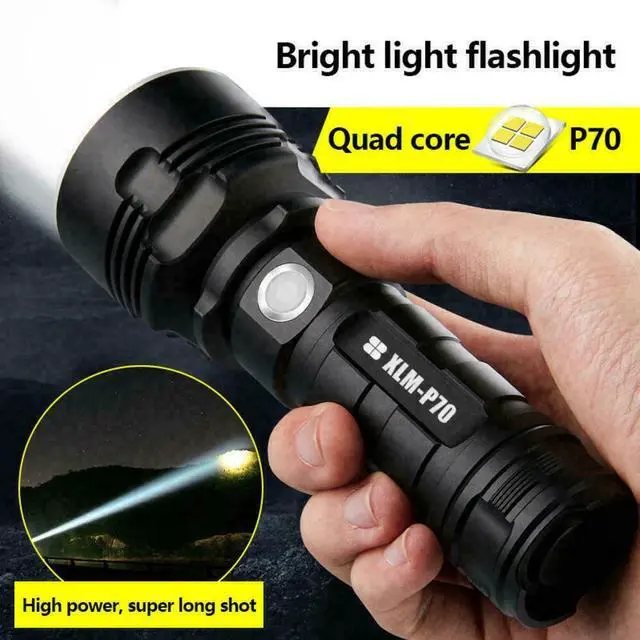 Main image of Super-Bright Flashlight with 4 CORES led Tactical Torch LED Rechargeable
