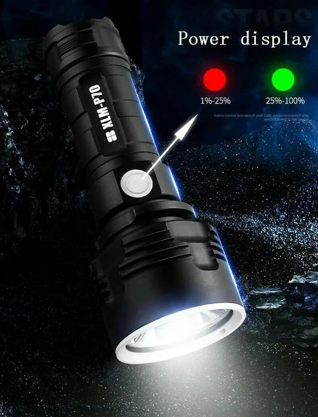 Alt view image 4 of 7 - Super-Bright Flashlight with 4 CORES led Tactical Torch LED Rechargeable