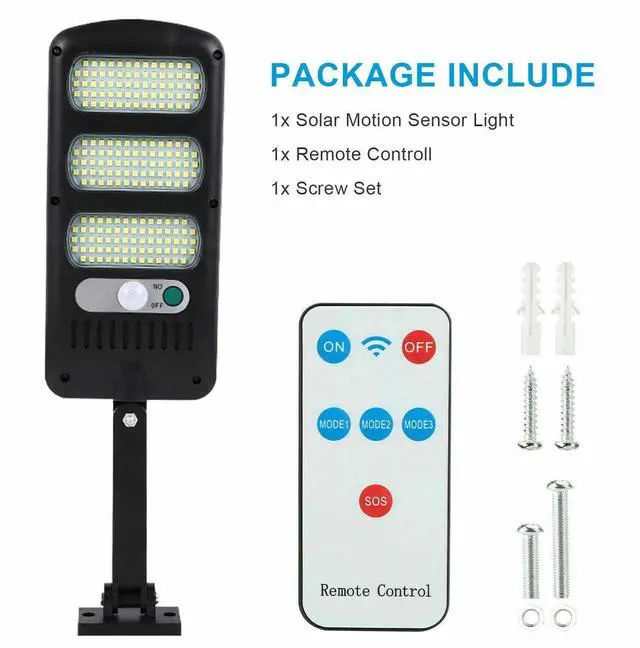 Alt view image 4 of 7 - 213LED Solar Street Light PIR Motion Sensor Outdoor Garden Yard Wall Lamp+Remote