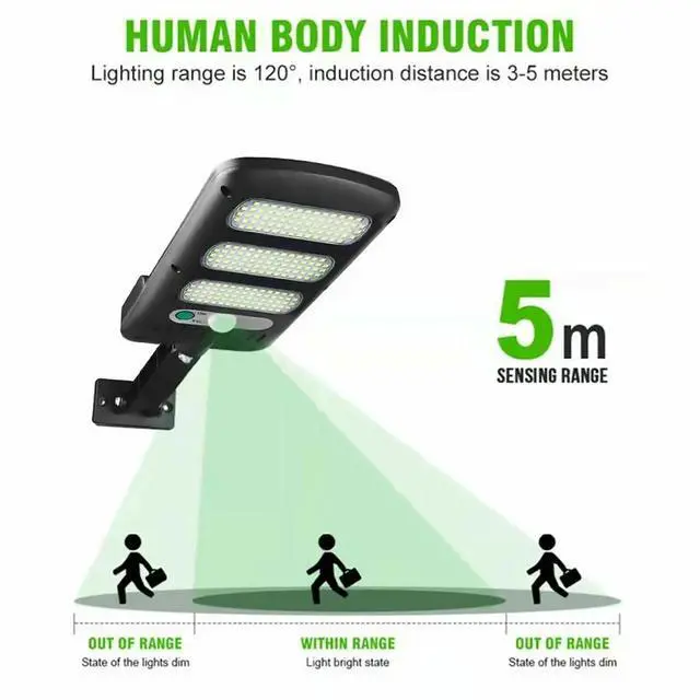 Alt view image 7 of 7 - 213LED Solar Street Light PIR Motion Sensor Outdoor Garden Yard Wall Lamp+Remote