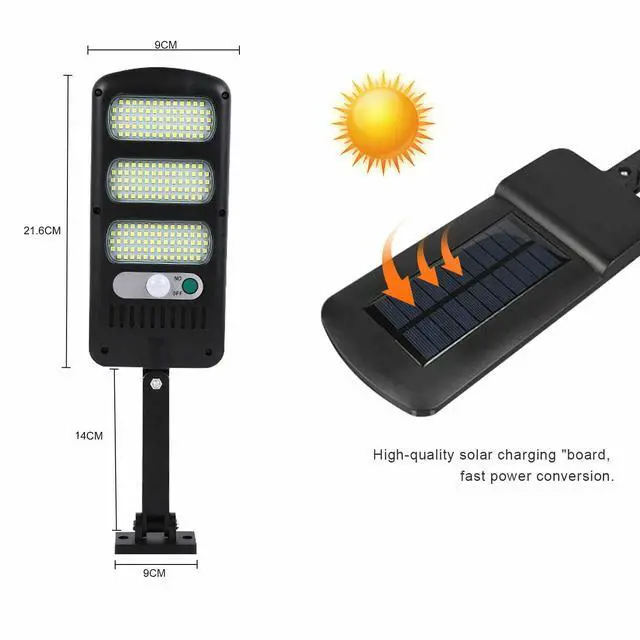Alt view image 3 of 7 - 213LED Solar Street Light PIR Motion Sensor Outdoor Garden Yard Wall Lamp+Remote