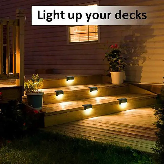 Alt view image 2 of 7 - 4 PACK Solar Powered LED Deck Lights Outdoor Path Garden Stairs Step Fence Lamp